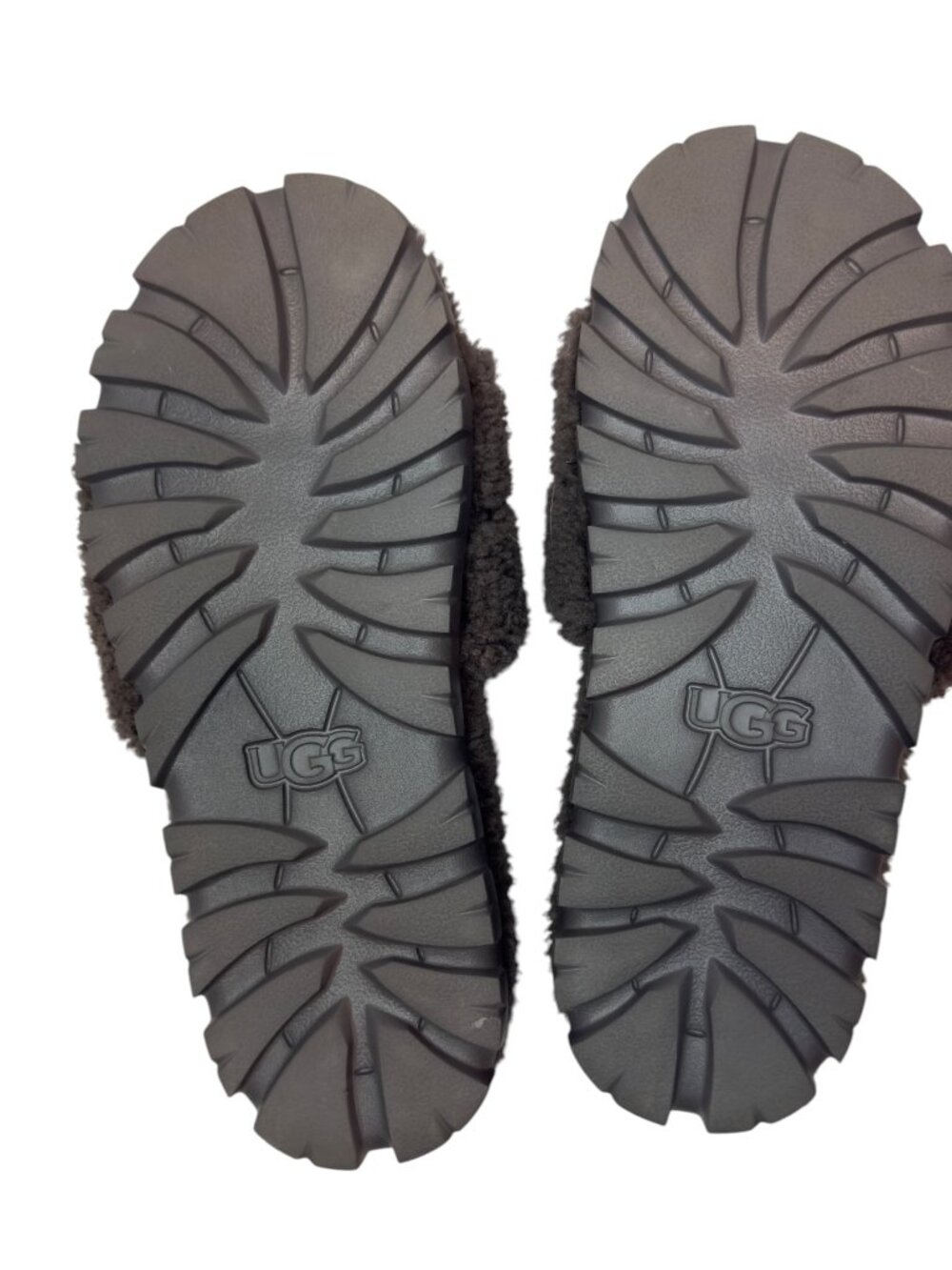 UGG Dark Brown Curly Fleece Fluff Cozetta Slide Slippers - Size 7 - Picture 2 of 2